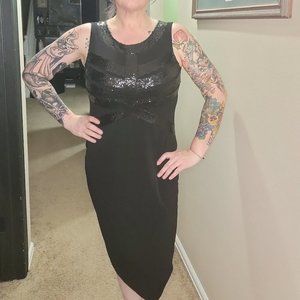 Semi Formal Black Sequin Dress Size Medium